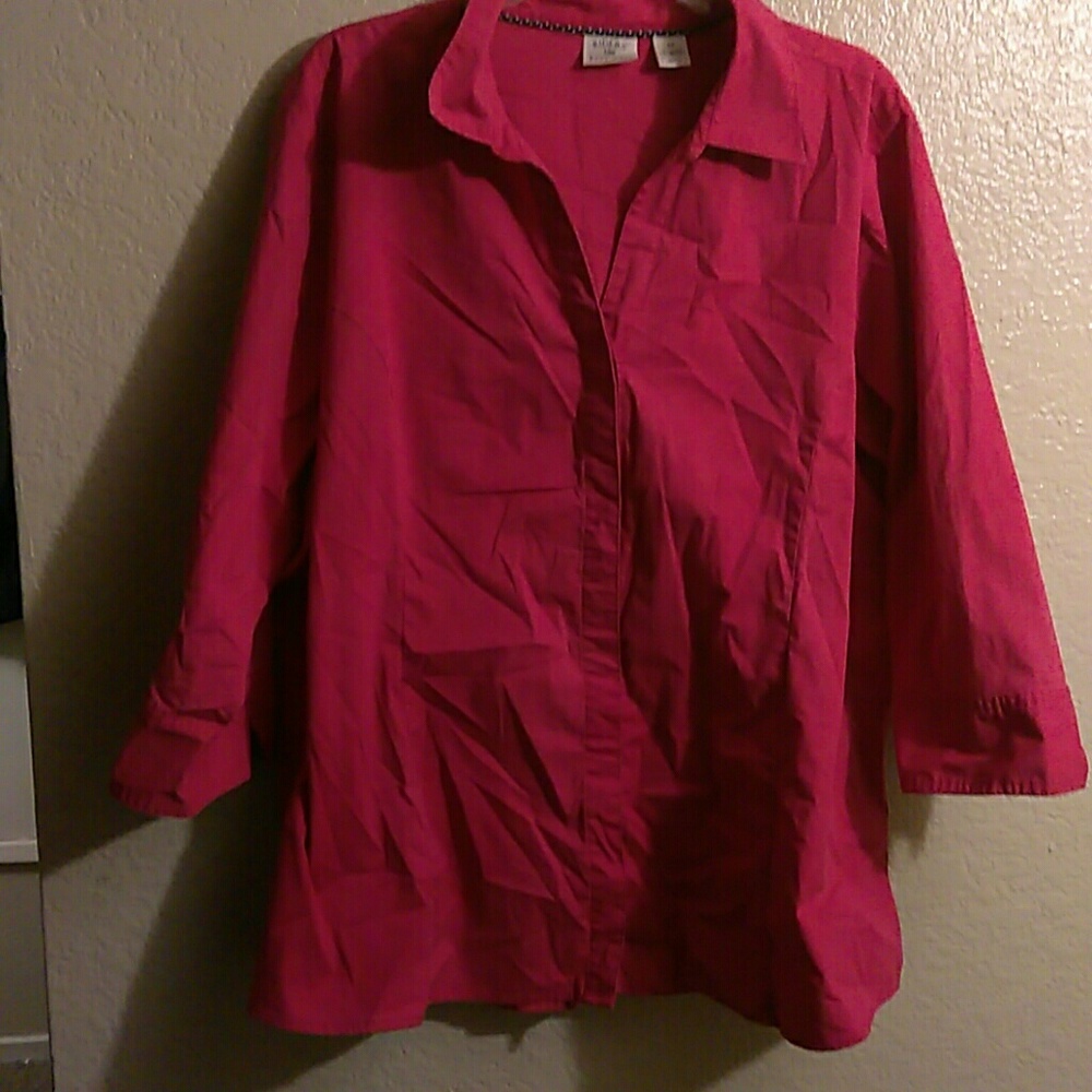 Plus Size Hot Pink Button-Up